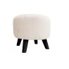 Pufa ALA tapicerowana tkanina noga drewniana