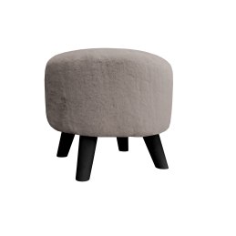 Pufa ALA tapicerowana tkanina noga drewniana