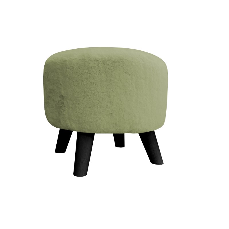 Pufa ALA tapicerowana tkanina noga drewniana