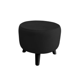 Pufa ALA tapicerowana tkanina noga drewniana