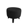 Pufa ALA tapicerowana tkanina noga drewniana