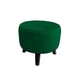 Pufa ALA tapicerowana tkanina noga drewniana