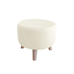 Pufa ALA tapicerowana tkanina noga drewniana