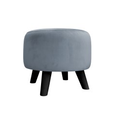 Pufa ALA tapicerowana tkanina noga drewniana