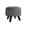 Pufa ALA tapicerowana tkanina noga drewniana