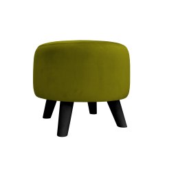 Pufa ALA tapicerowana tkanina noga drewniana