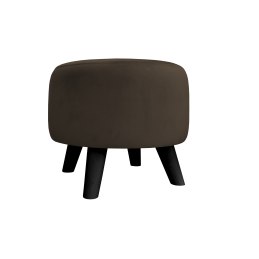 Pufa ALA tapicerowana tkanina noga drewniana