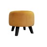 Pufa ALA tapicerowana tkanina noga drewniana