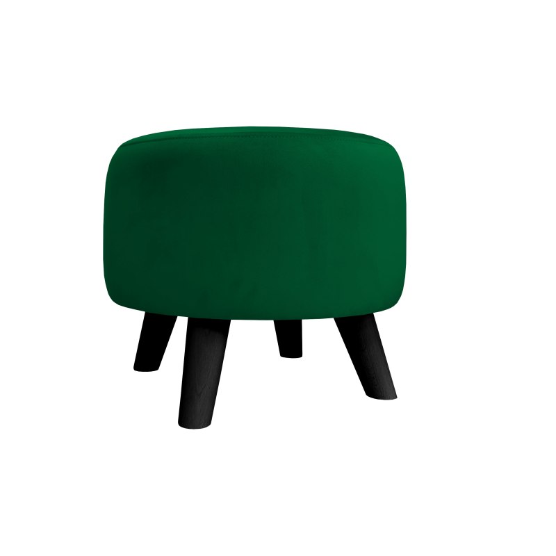 Pufa ALA tapicerowana tkanina noga drewniana