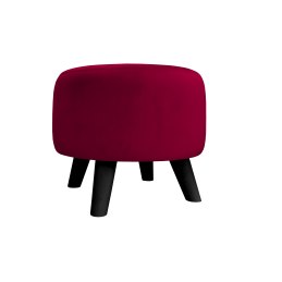 Pufa ALA tapicerowana tkanina noga drewniana