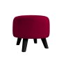 Pufa ALA tapicerowana tkanina noga drewniana
