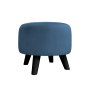 Pufa ALA tapicerowana tkanina noga drewniana