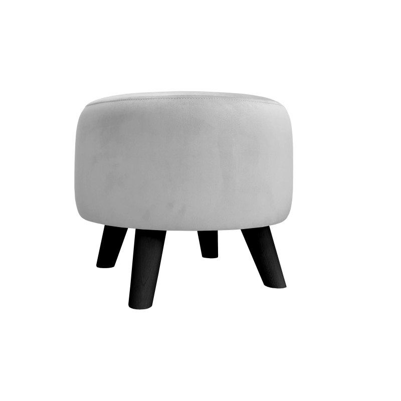 Pufa ALA tapicerowana tkanina noga drewniana