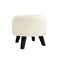 Pufa ALA tapicerowana tkanina noga drewniana