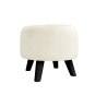 Pufa ALA tapicerowana tkanina noga drewniana