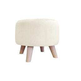 Pufa ALA tapicerowana tkanina noga drewniana