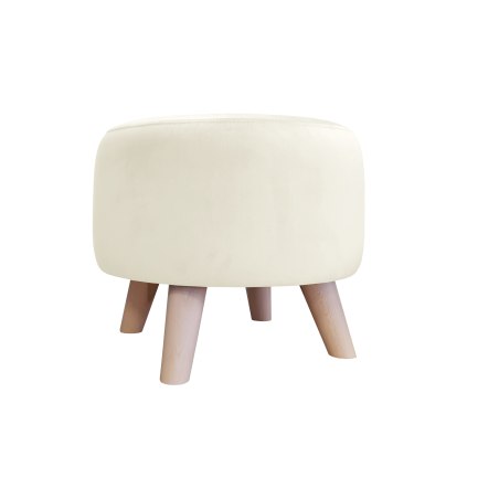 Pufa ALA tapicerowana tkanina noga drewniana