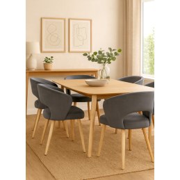 copy of Krzesło tapicerowane AURA nogi metalowe imitacja dąb BL14 do jadalni salonu