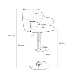 Hoker JULA obrotowy metalowe nogi tkanina Welur – stylowe