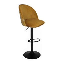 Hoker SILVER krzesło barowe obrotowe tkanina Welur podstawa metalowa