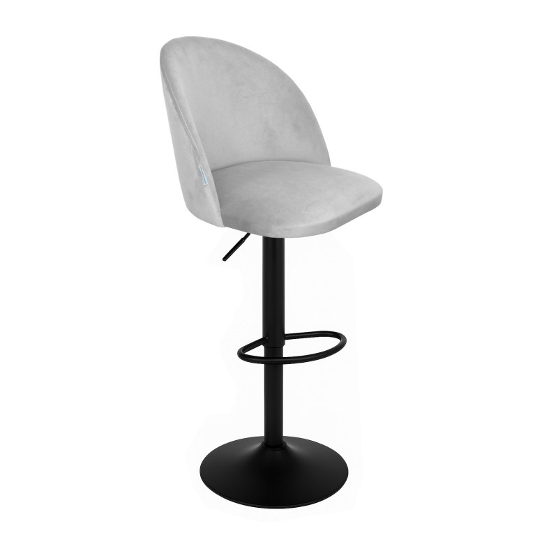 Hoker SILVER krzesło barowe obrotowe tkanina Welur podstawa metalowa