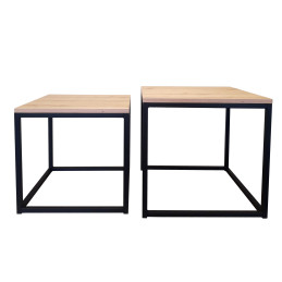 Stolik kawowy 2w1 z metalową podstawą – loftowy styl