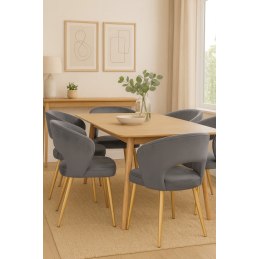 Krzesło welurowe AURA  Nowoczesne krzesło do salonu, jadalni i kuchni