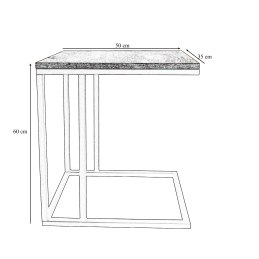 Stolik pomocniczy C boczny podstawa metalowa Loft
