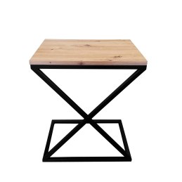Stolik pomocniczy X boczny podstawa metalowa Loft