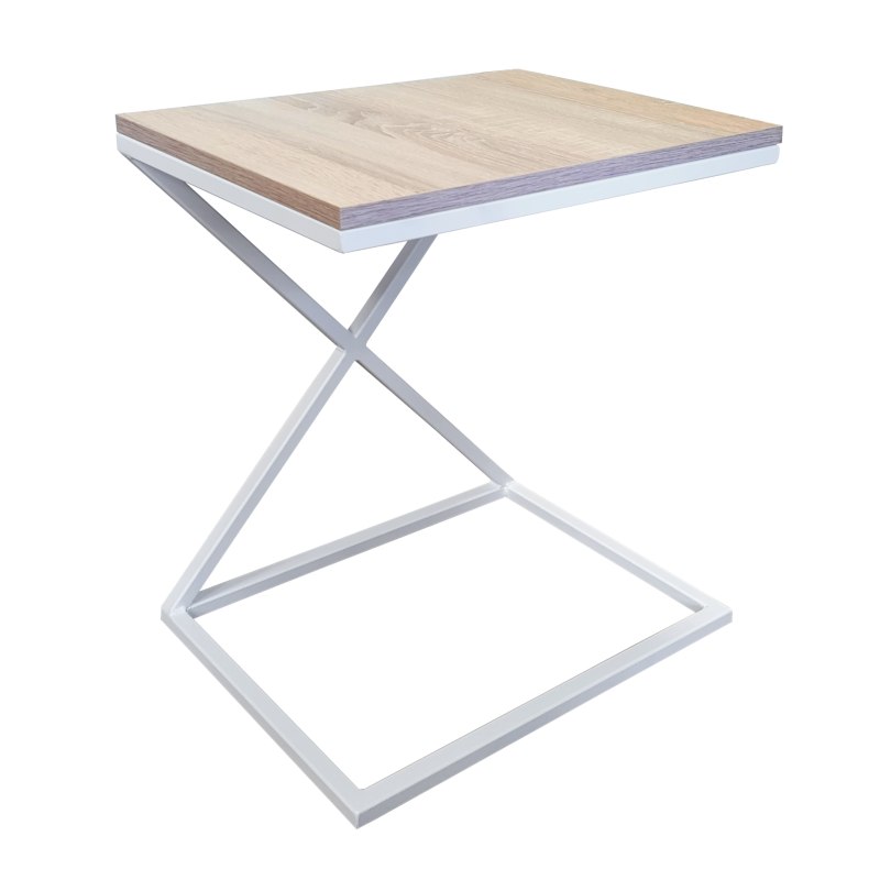 Stolik pomocniczy X boczny podstawa metalowa Loft