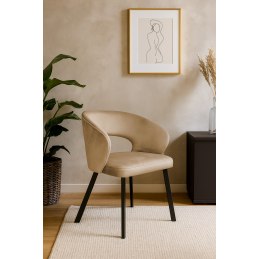 Krzesło welurowe AURA  Nowoczesne krzesło do salonu, jadalni i kuchni