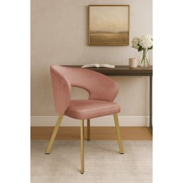 Krzesło tapicerowane AURA nogi złote PROFIL MG58 do jadalni salonu