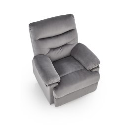 DRAGER – rozkładany fotel wypoczynkowy z tkaniny velvet