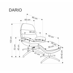 DARIO – fotel wypoczynkowy z podnóżkiem i kołyską