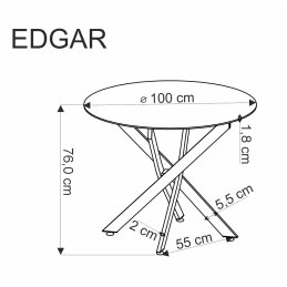 Stół EDGAR – kompaktowy stół do kuchni 100×55 cm