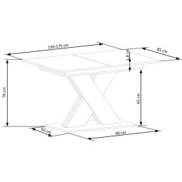 Stół XARELTO – rozkładany stół do jadalni 130–175 cm
