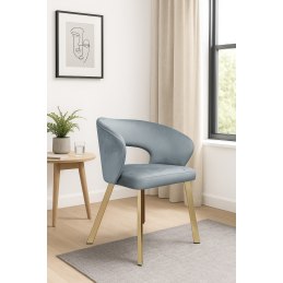 Krzesło Aura tkanina Welur noga metalowa