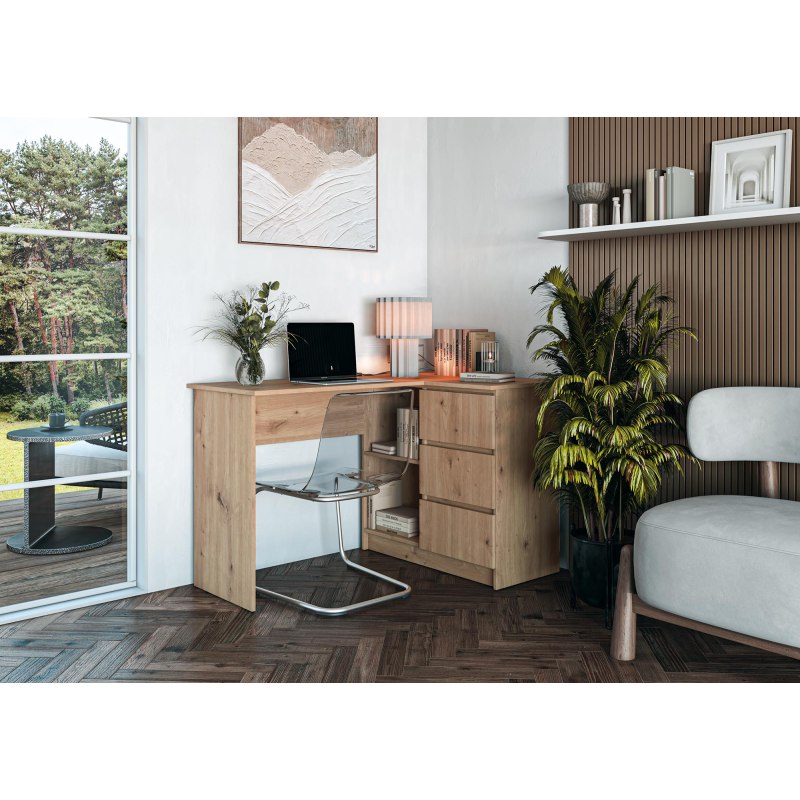 Biurko BEGA – funkcjonalne biurko do pracy 124 cm