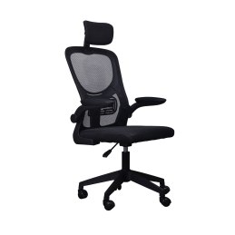 Fotel obrotowy AXEL ergonomiczne krzesło biurowe z siatką i zagłówkiem – wygodne krzesło do pracy