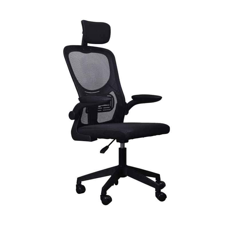 Fotel obrotowy AXEL ergonomiczne krzesło biurowe z siatką i zagłówkiem – wygodne krzesło do pracy