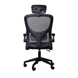 Fotel obrotowy AXEL ergonomiczne krzesło biurowe z siatką i zagłówkiem – wygodne krzesło do pracy