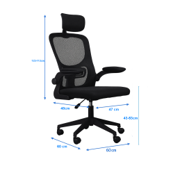 Fotel obrotowy AXEL ergonomiczne krzesło biurowe z siatką i zagłówkiem – wygodne krzesło do pracy