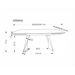 ARMANI stół rozkładany