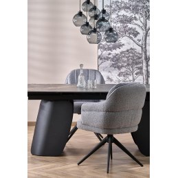 FORUM stół rozkładany, czarny marmur