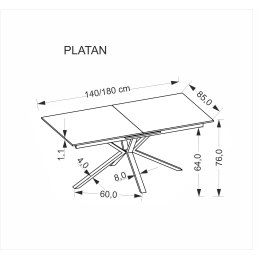 Stół PLATAN – funkcjonalny rozkładany stół ze spiekiem
