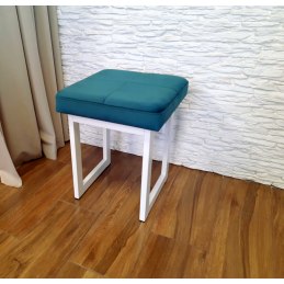 Taboret SOLID tkanina Welur stelaż metalowy STOŁEK LOFT
