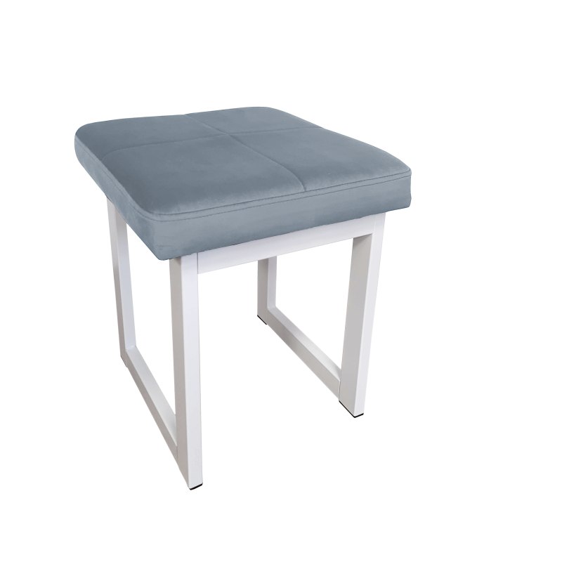Taboret SOLID tkanina Welur stelaż metalowy STOŁEK LOFT