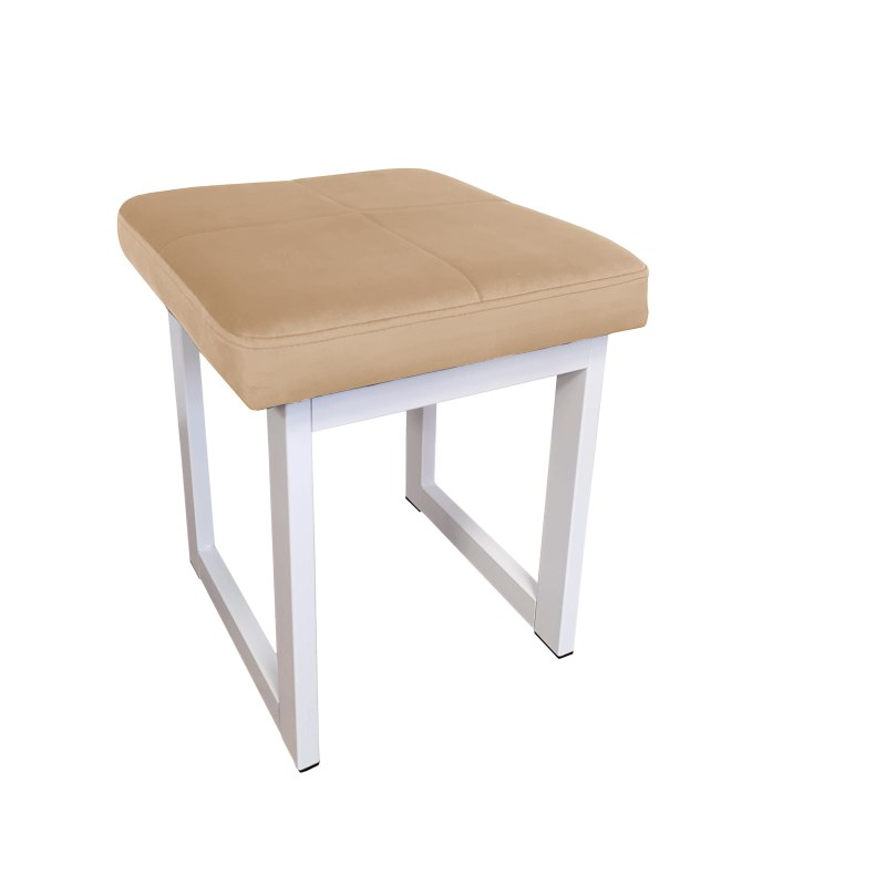 Taboret SOLID tkanina Welur stelaż metalowy STOŁEK LOFT