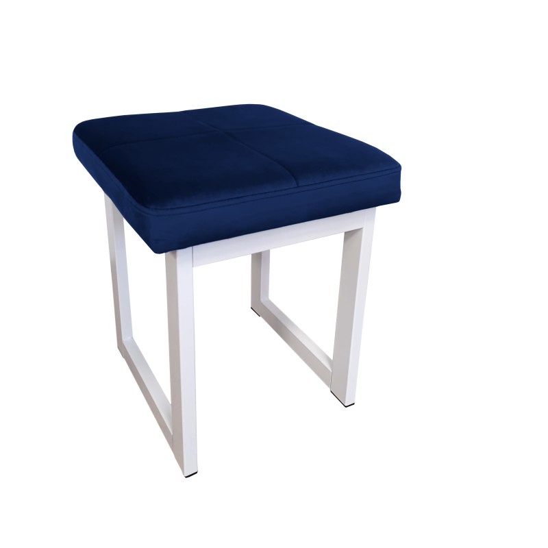 Taboret SOLID tkanina Welur stelaż metalowy STOŁEK LOFT
