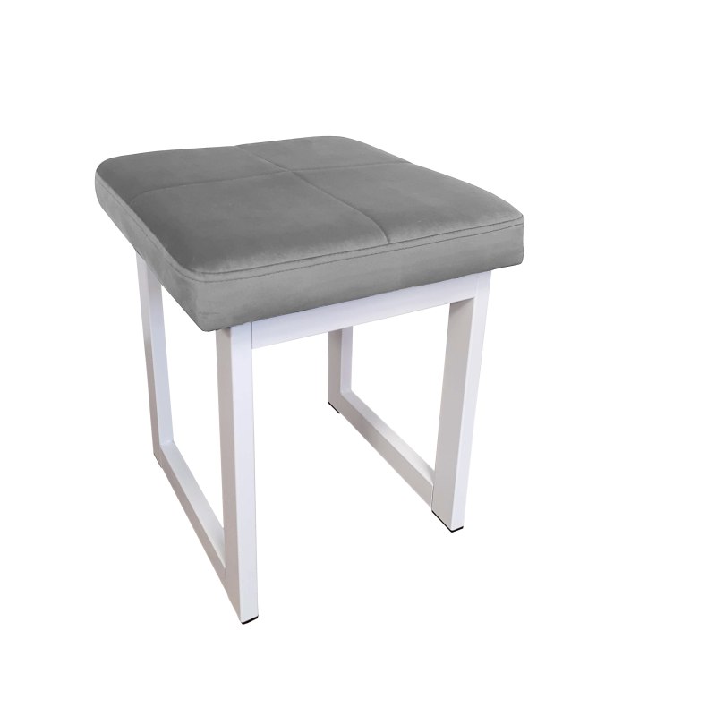 Taboret SOLID tkanina Welur stelaż metalowy STOŁEK LOFT